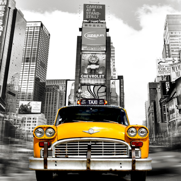 Julian Lauren, Vintage Taxi in Times Square, NYC (detail)