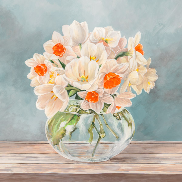 Remy Dellal, Fleurs et Vases Aquamarine II