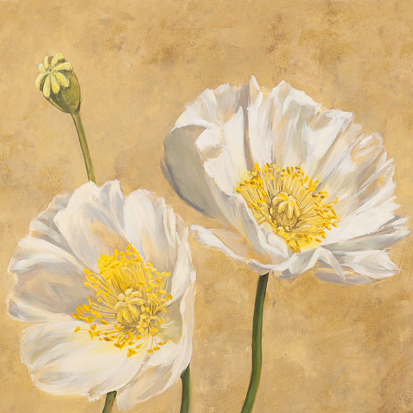 Luca Villa, Poppies on Gold I