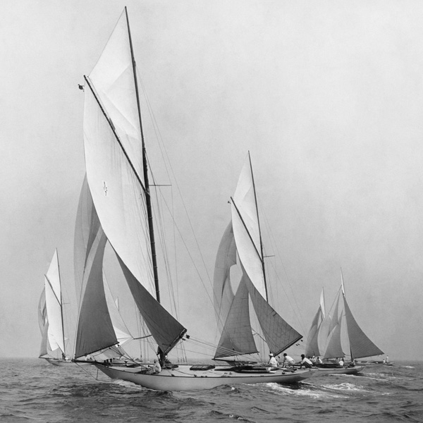 Edwin Levick, Sailboats Sailing Downwind, 1920 (detail)