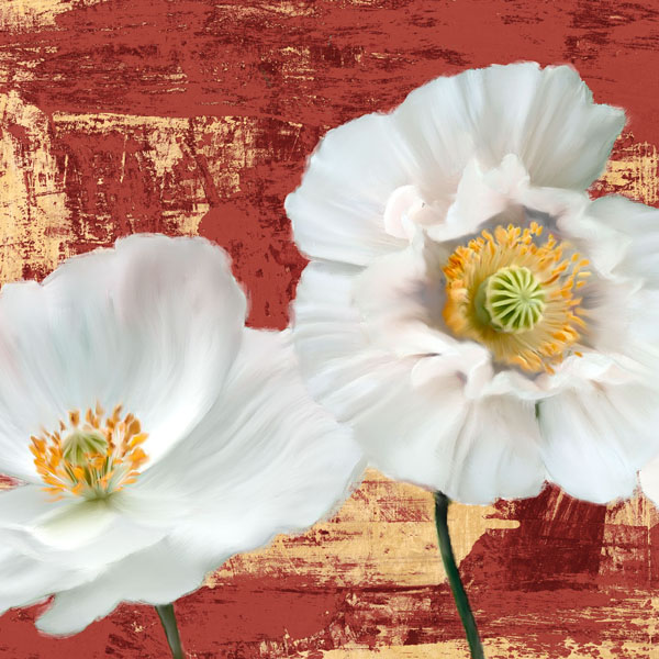 Leonardo Sanna, Washed Poppies (Red & Gold) I