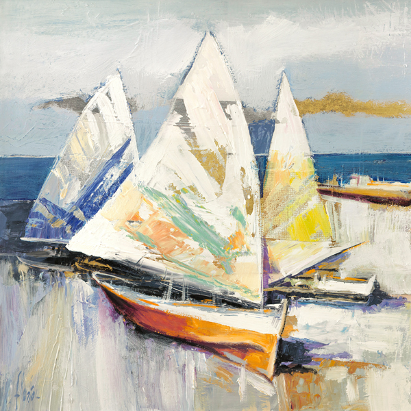 Luigi Florio, Barche sulla spiaggia (detail)