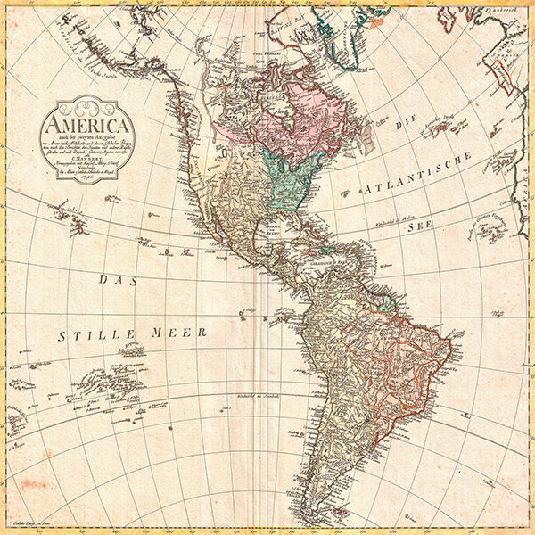 Conrad Mannert, Map of North America and South America, 1796
