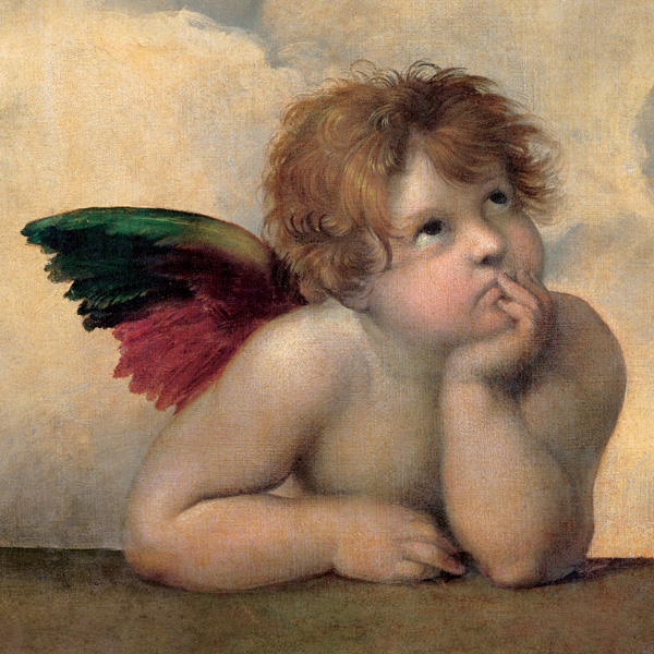 Raffaello, Angelo I - Madonna Sistina (detail)