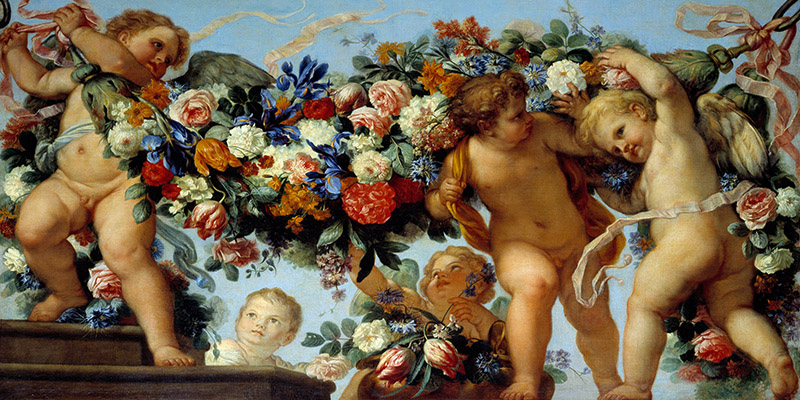 Carlo Maratta, Amours et guirlandes de fleurs I