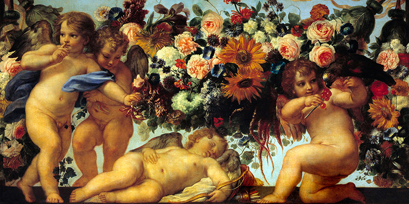 Carlo Maratta, Amours et guirlandes de fleurs II