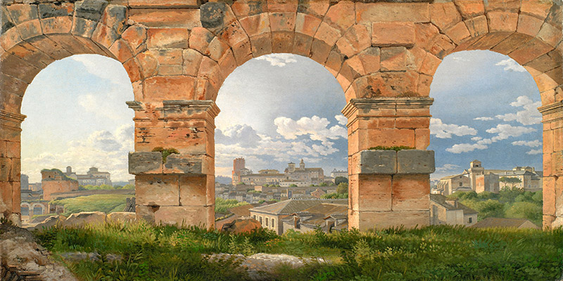 Christoffer Wilhelm Eckersberg, A View through The Arches of the Colosseum, Rome