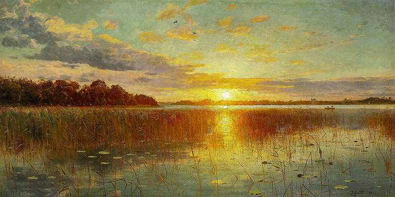 Peder Mørk Mønsted, Sunset over a Danish Fiord
