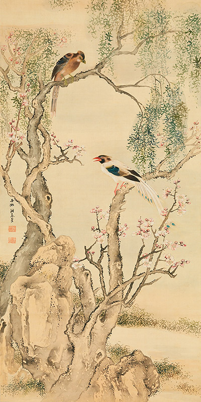 Anonymous, Birds on flowered branches