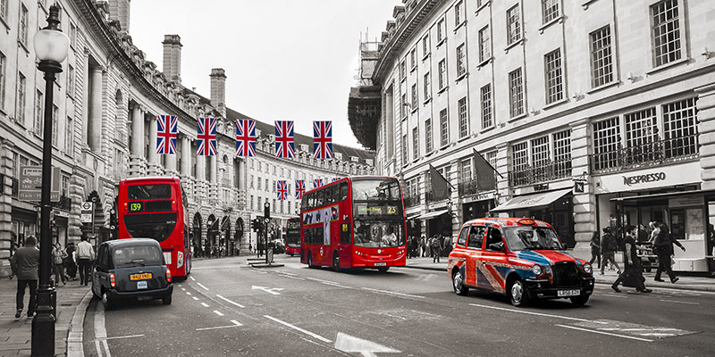 Pangea Images, Buses and taxis in Oxford Street, London