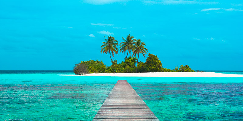 Pangea Images, Jetty and Maldivian island