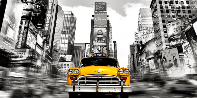 Julian Lauren, Vintage Taxi in Times Square, NYC