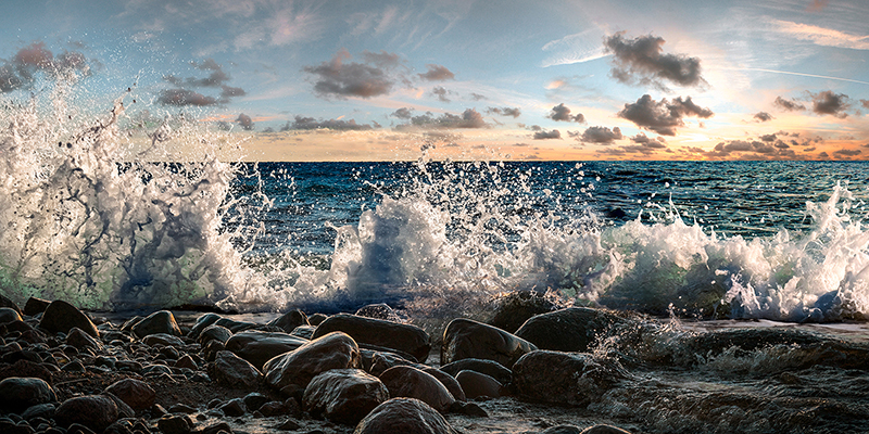 Pangea Images, Waves crashing, Point Reyes, California (detail)