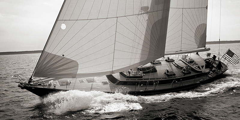 Neil Rabinowitz, Sailboat Leaning to the Side (detail, BW)