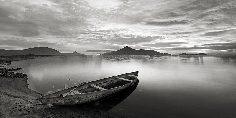 Pangea Images, Sunset on a Lake, Scotland (B&W)