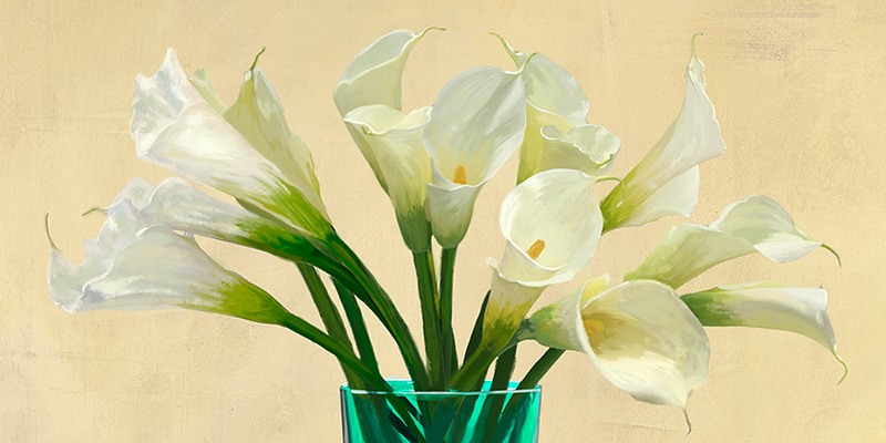 Andrea Antinori, White Callas in a Glass Vase (detail)