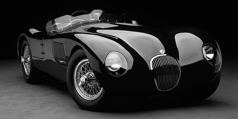 Don Heiny, 1951 Jaguar C-Type (BW)