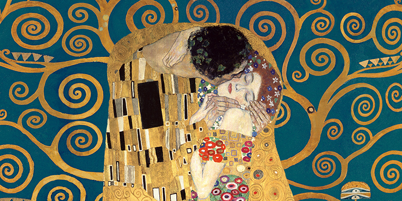 Gustav Klimt, The Kiss, detail (Blue variation)