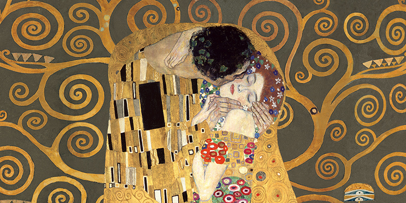 Gustav Klimt, The Kiss, detail (Grey variation)