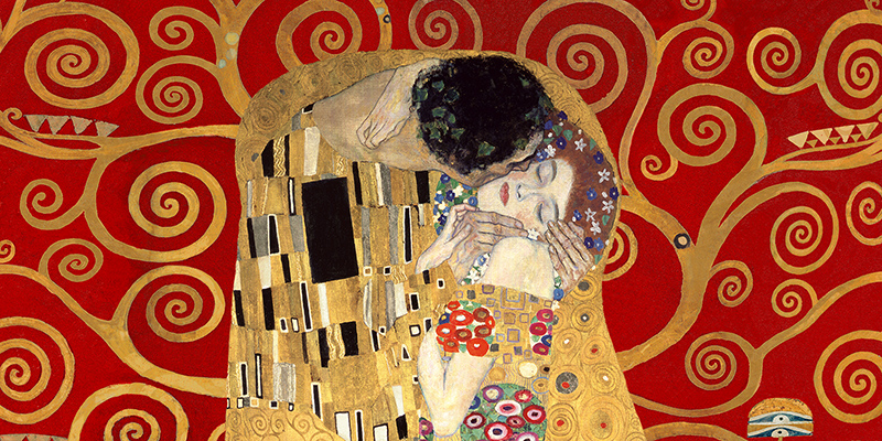 Gustav Klimt, The Kiss, detail (Red variation)