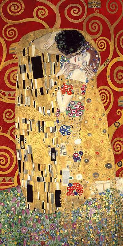 Gustav Klimt, The Kiss (Red variation)