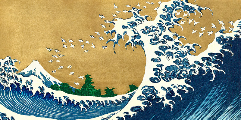 Katsushika Hokusai, The Big Wave (detail from 100 Views of Mt. Fuji)