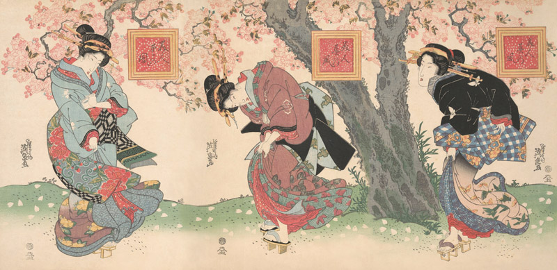 Keisai Eisen, Beauties in a spring storm