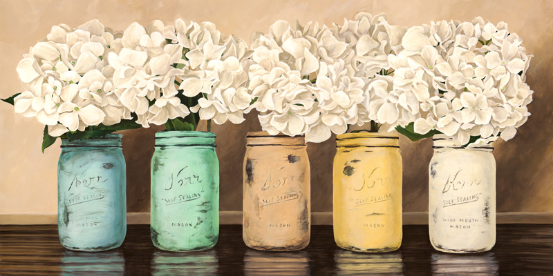 Jenny Thomlinson, Hydrangeas in Mason Jars