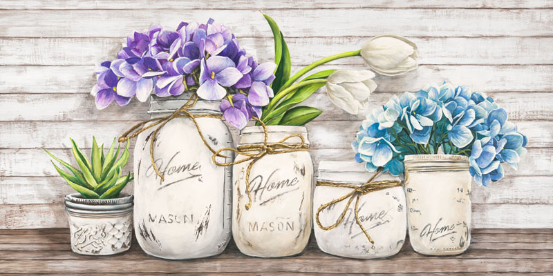 Jenny Thomlinson, Hydrangeas in Mason Jars