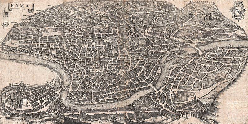 Matthaus Merian, Panoramic View of Rome, 1640