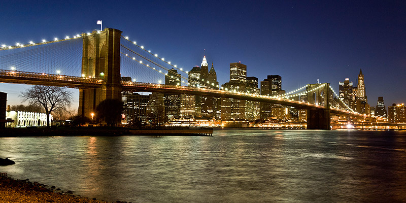 Michel Setboun, Panoramic view of Lower Manhattan at dusk, NYC