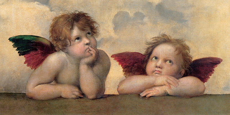 Raffaello, Angeli - Madonna Sistina (detail)