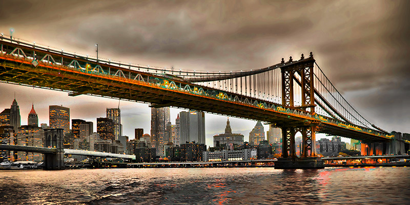 Vadim Ratsenskiy, Manhattan Bridge and New York City Skyline, NYC