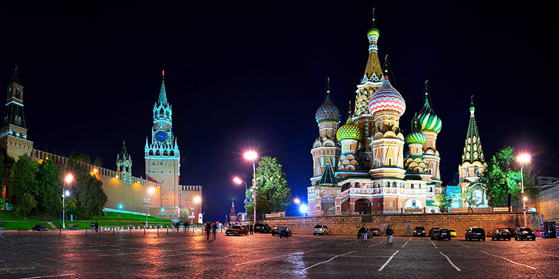 Vadim Ratsenskiy, Red Square at night, Moscow