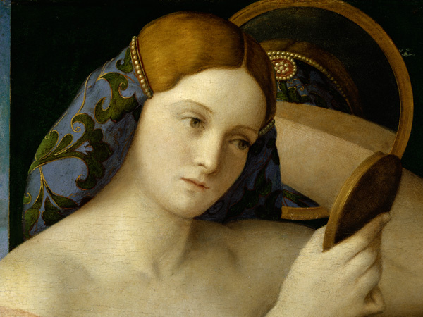 Giovanni Bellini, Giovane donna allo specchio (detail)