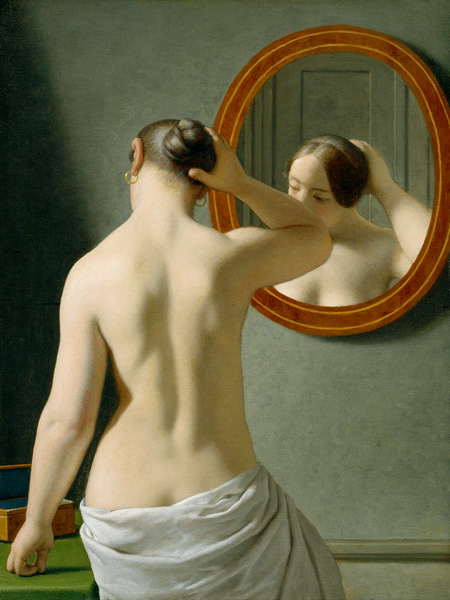 Christoffer Wilhelm Eckersberg, Woman Standing in front of a Mirror
