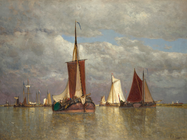 Paul Jean Clays, Ships lying near Dordrecht