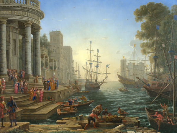 Claude Gellée, Seaport with the embarkation of Saint Ursula