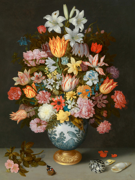 Ambrosius Bosschaert the Elder, A still life of flowers in a Wan-Li Vase