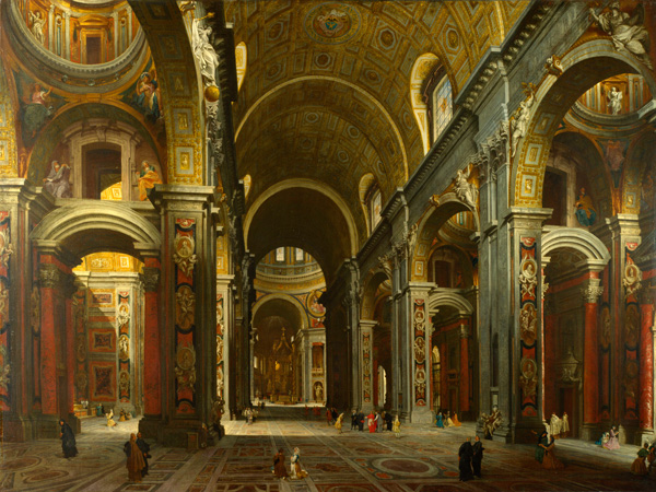 Giovanni Paolo Panini, The interior of St Peter's, Rome