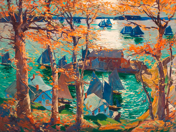 Jonas Lie, Romantic sunset, Maine