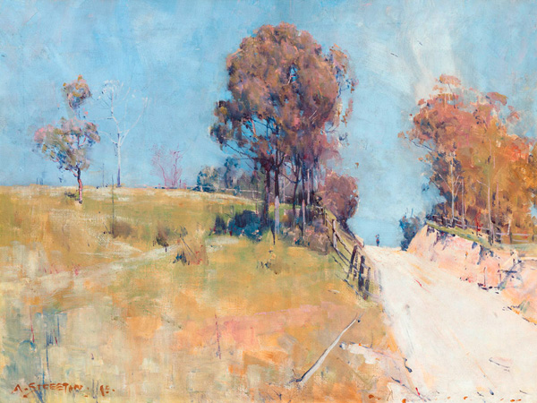 Arthur Streeton, Sunlight (Cutting on a hot road)