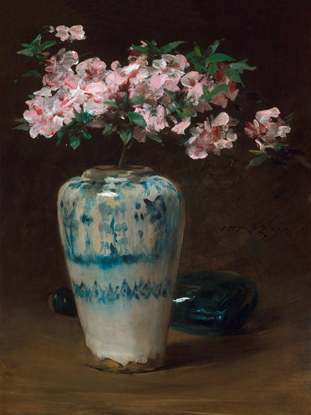 William Merritt Chase, Pink Azalea – Chinese Vase
