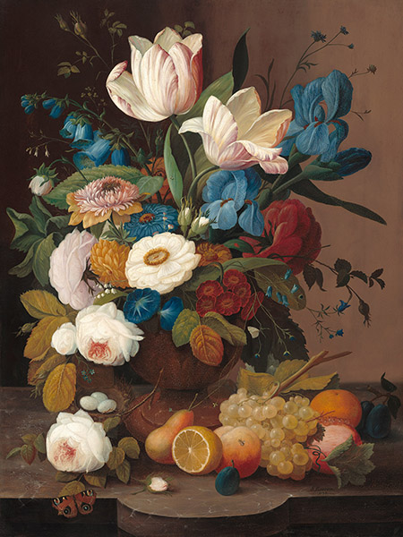 Severin Roesen, Still Life, Flowers, and Fruit