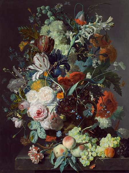 Jan van Huysum, Still Life with Flowers and Fruit