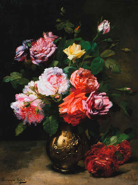 Dominique Rozier, Painting of Roses in a Vase