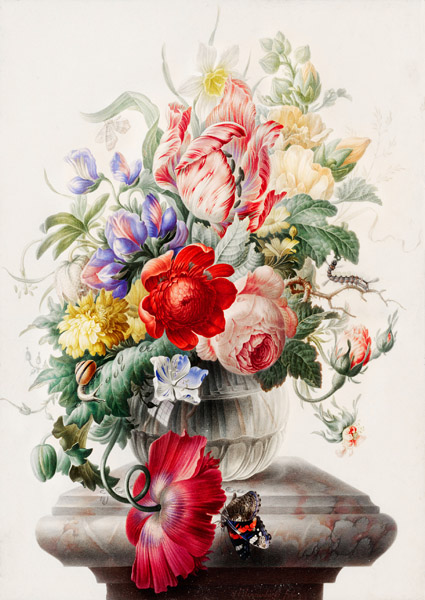 Herman Henstenburgh, Flowers in a glass vase