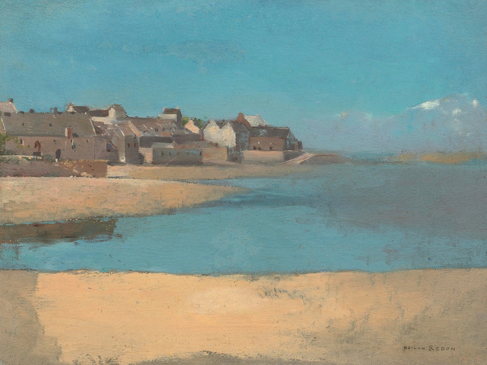 Odilon Redon, Village by the Sea in Brittany