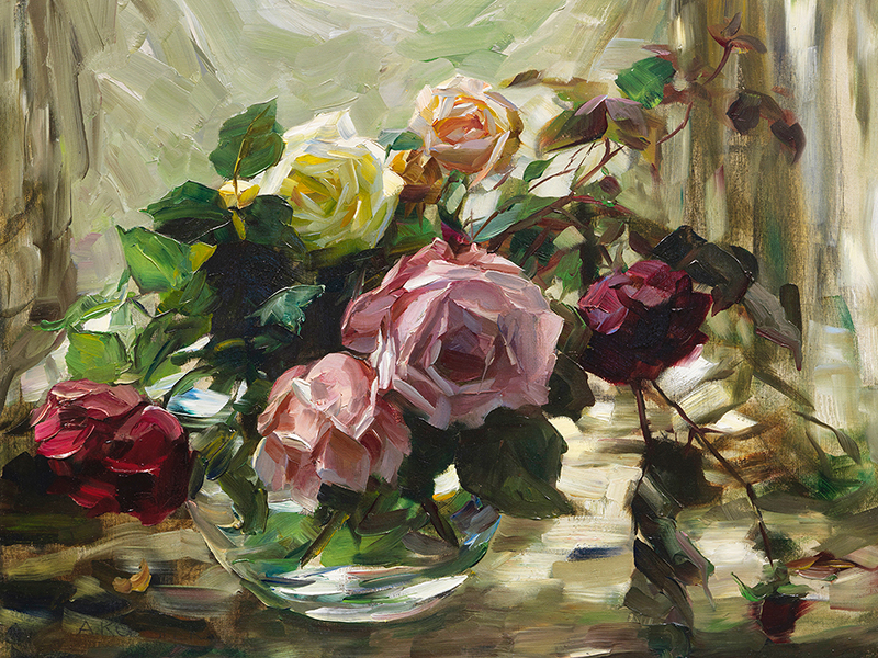 Alexander Koester, Roses on a Tablecloth