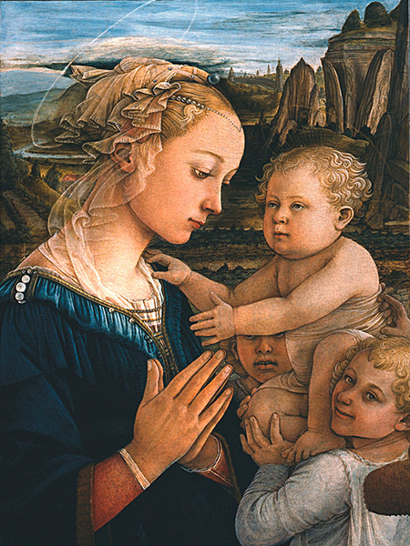 Filippo Lippi, Madonna col Bambino e angeli (detail)